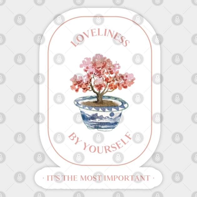 Loveliness by yourself Sticker by borntostudio